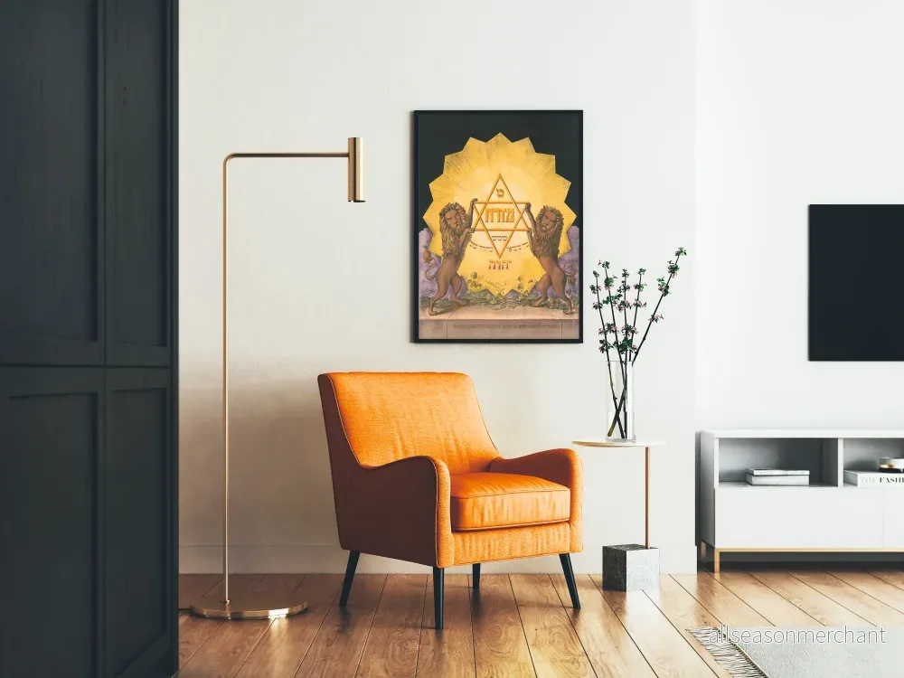 Symbolisk poster med lejon och glittrande Davidsstjärna - Bild 2