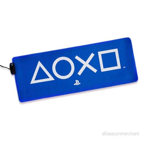 PlayStation lysande bordsunderlägg officiellt licenserad, tangentbord och matta för kontoret, stor spelinstallation 5056577711929