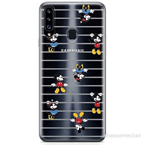 ERT GROUP mobiltelefonfodral för Samsung A20S originalt och officiellt licensierat Disney mönster Mickey & Minnie 007 optimalt anpassad till formen på mobiltelefonen, gedeeltelijk transparant 5904805435911