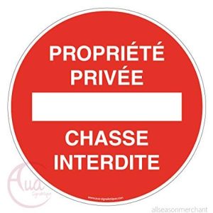 AUA SIGNALETIQUE Privat egendom förbjuden jakt Ø 230 mm, vinyl självhäftande 3666180032148 AUA SIGNALETIQUE Privat egendom förbjuden jakt Ø 230 mm, vinyl självhäftande 3666180032148