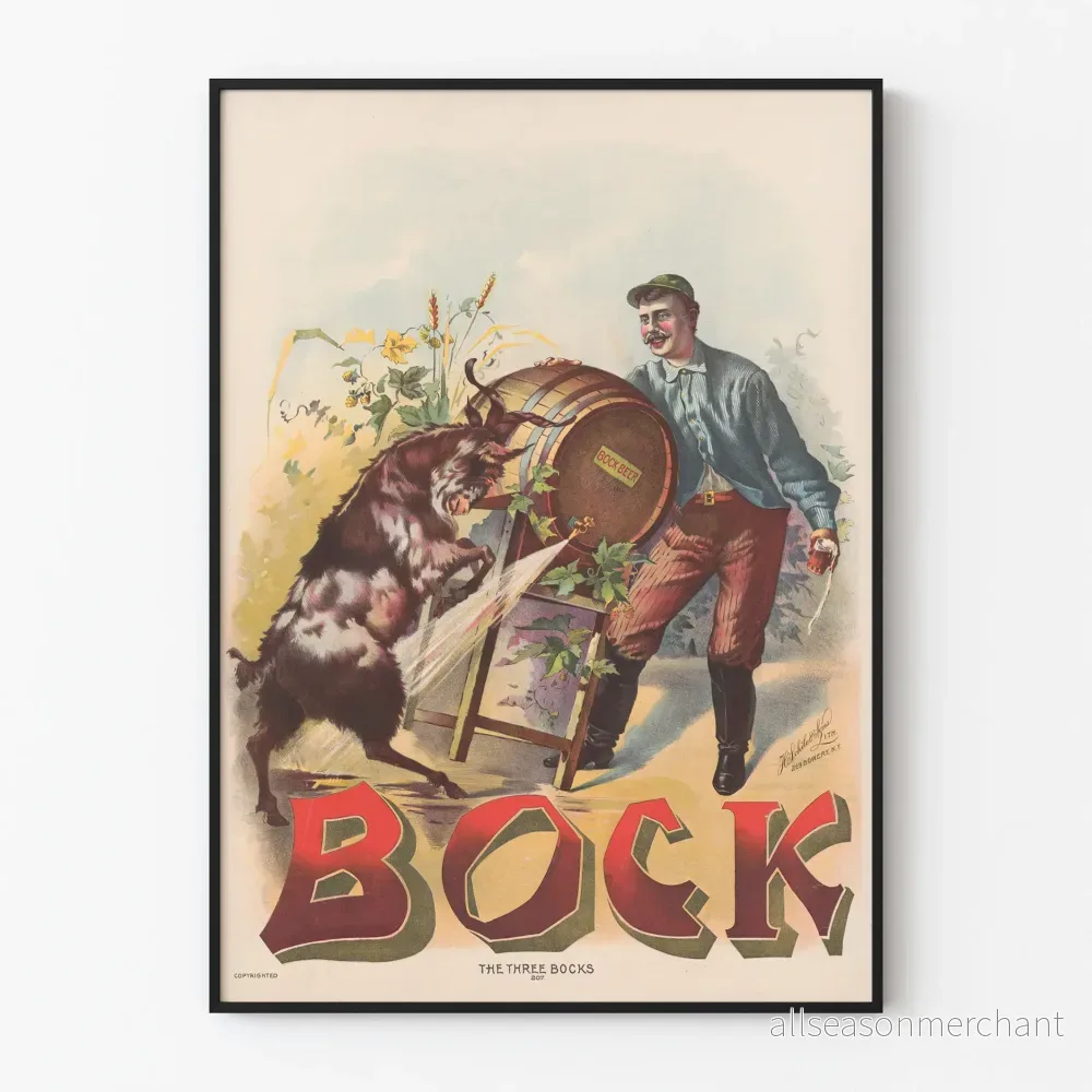 Vintageposter Bock Beer dekorativ för väggdekoration