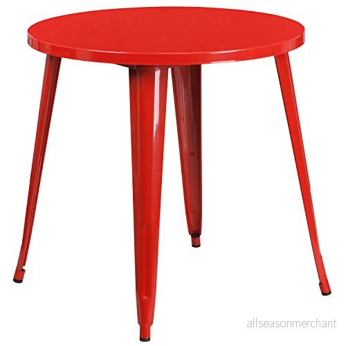 Flash Furniture 30 tum rund metall inomhus utomhus bord samtida 77.47 x 12.7 cm Röd 889142065098