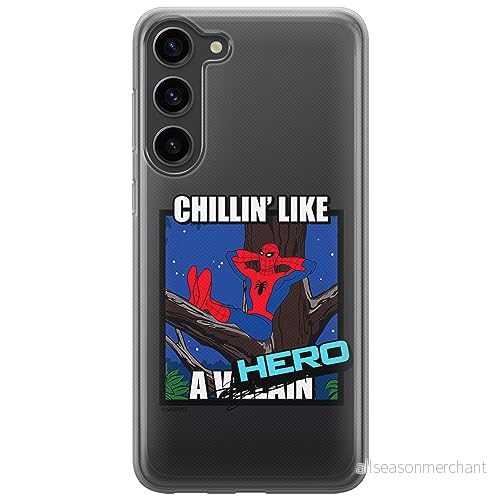 ERT GROUP mobiltelefonfodral för Samsung S23 originalt och officiellt licensierat Marvel mönster Spider Man 033 optimalt anpassad till formen på mobiltelefonen, gedeeltelijk transparant 5905795009199
