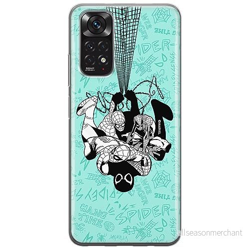 ERT GROUP mobiltelefonfodral för Xiaomi REDMI NOTE 11 4G/ 11S 4G originalt och officiellt licensierat Marvel mönster Spider Man 043, fodral tillverkad av TPU plast 5905795019952