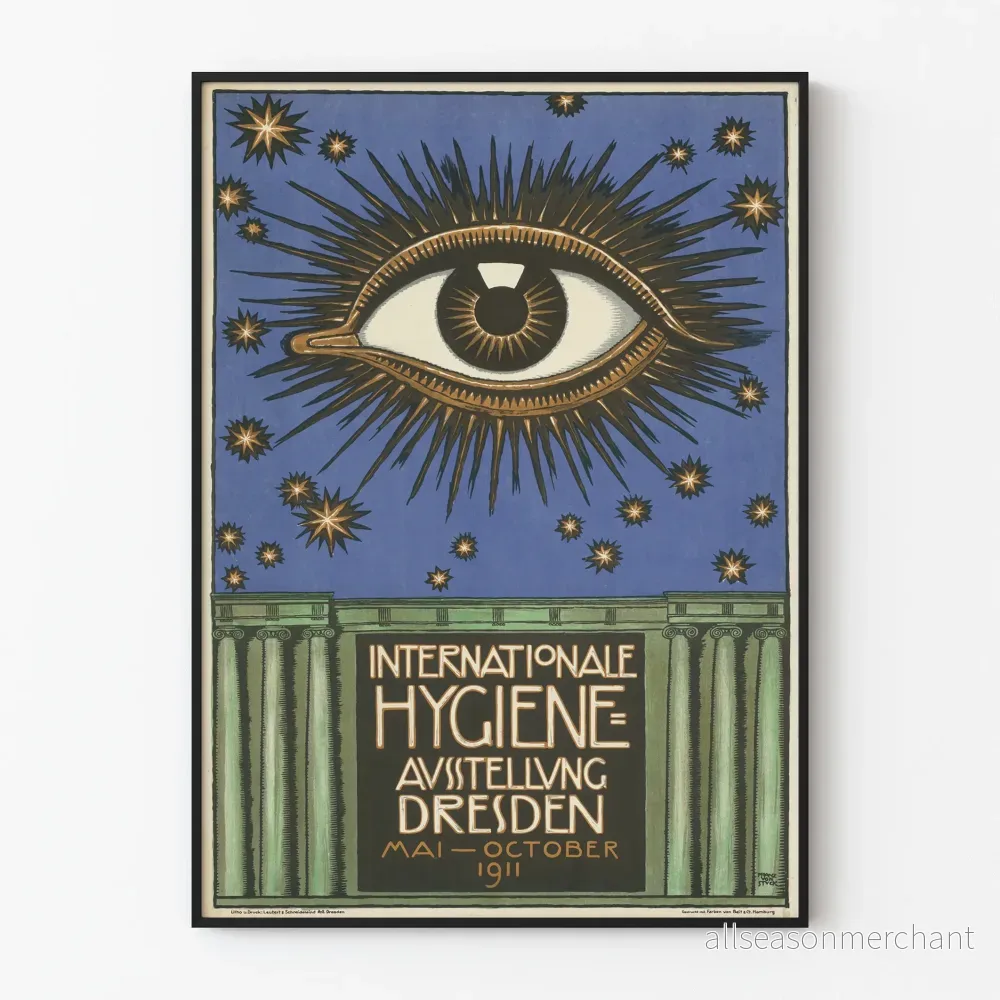 Vintageposter för Internationella hygienutställningen Dresden 1911