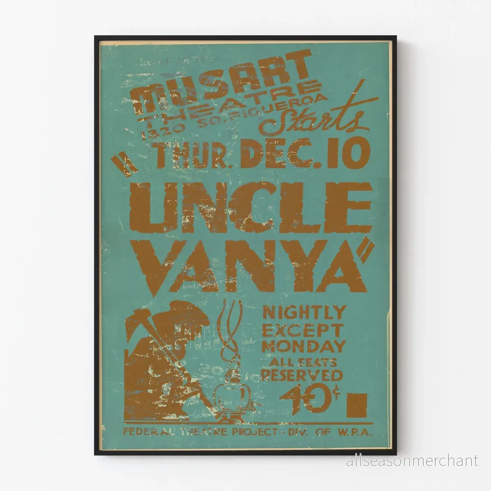 Vintageposter Uncle Vanya - Retro teaterväggdekoration