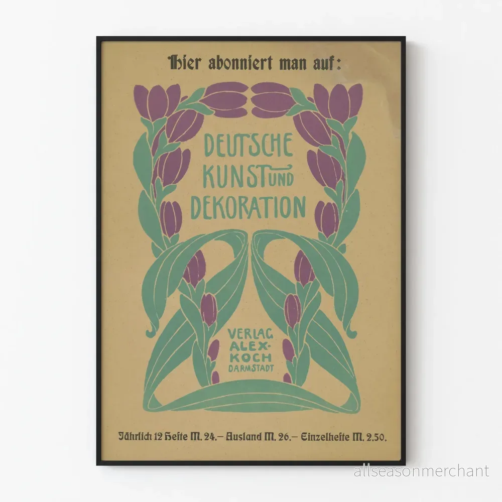 Vintageposter för väggdekoration Deutsche Kunst und Dekoration