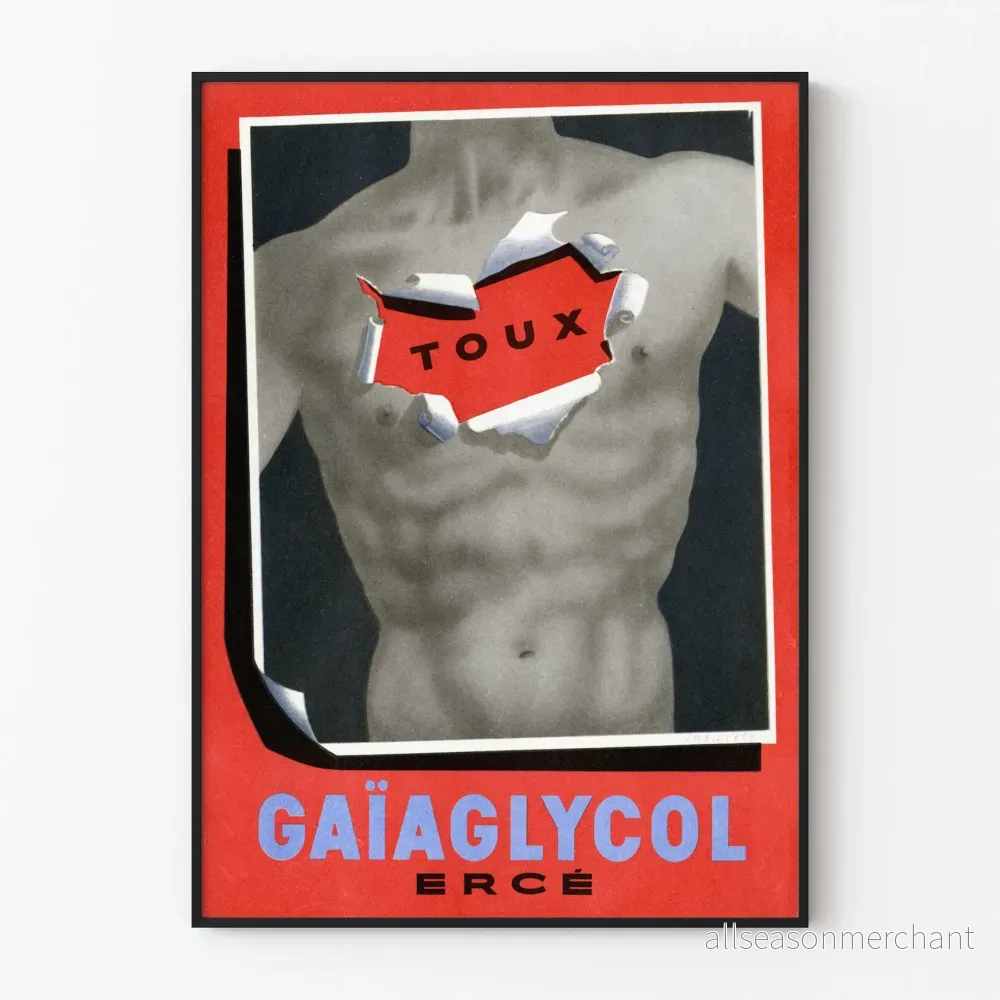 Vintage reklamposter Gaïaglycol Toux