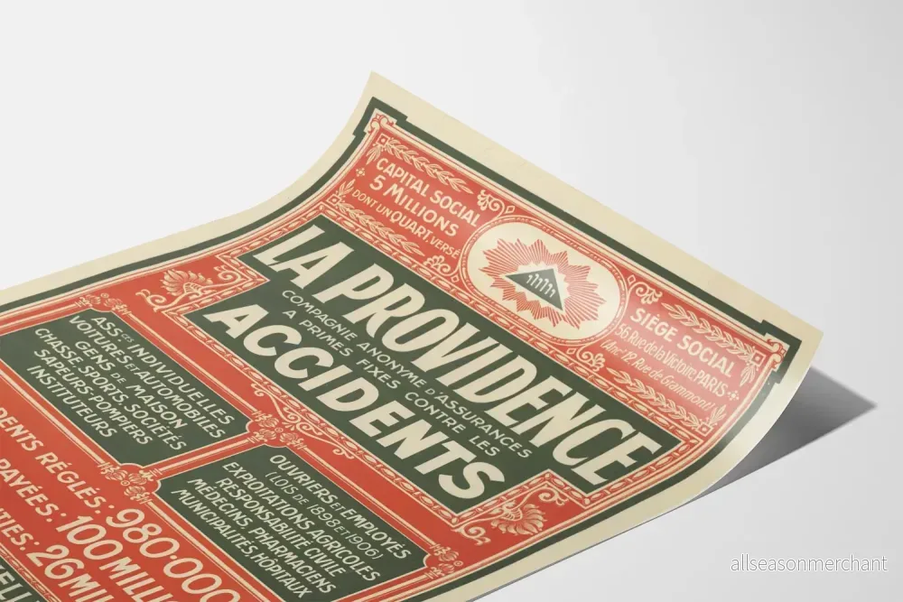 Poster La Providence Assurance Olycksfall Paris 1910 - Bild 3
