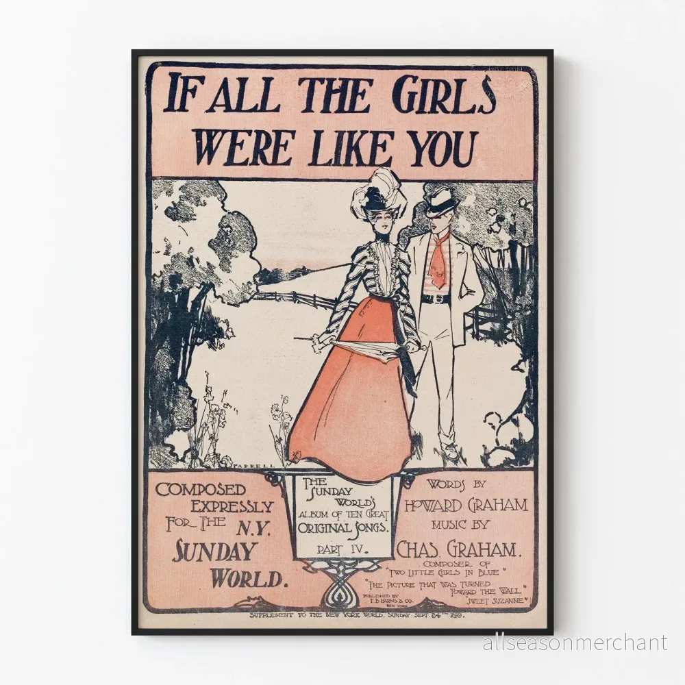 Retroposter If All The Girls Were Like You för vintage väggdekoration