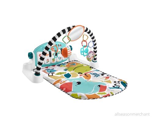 Fisher Price Palestrina Baby Piano, bärbart musikset med 3 inlärningsnivåer smarta steg, inkluderar 10 anslutbara leksaker, italiensk version, barnleksak, 0+ månader, HWY53 194735224050