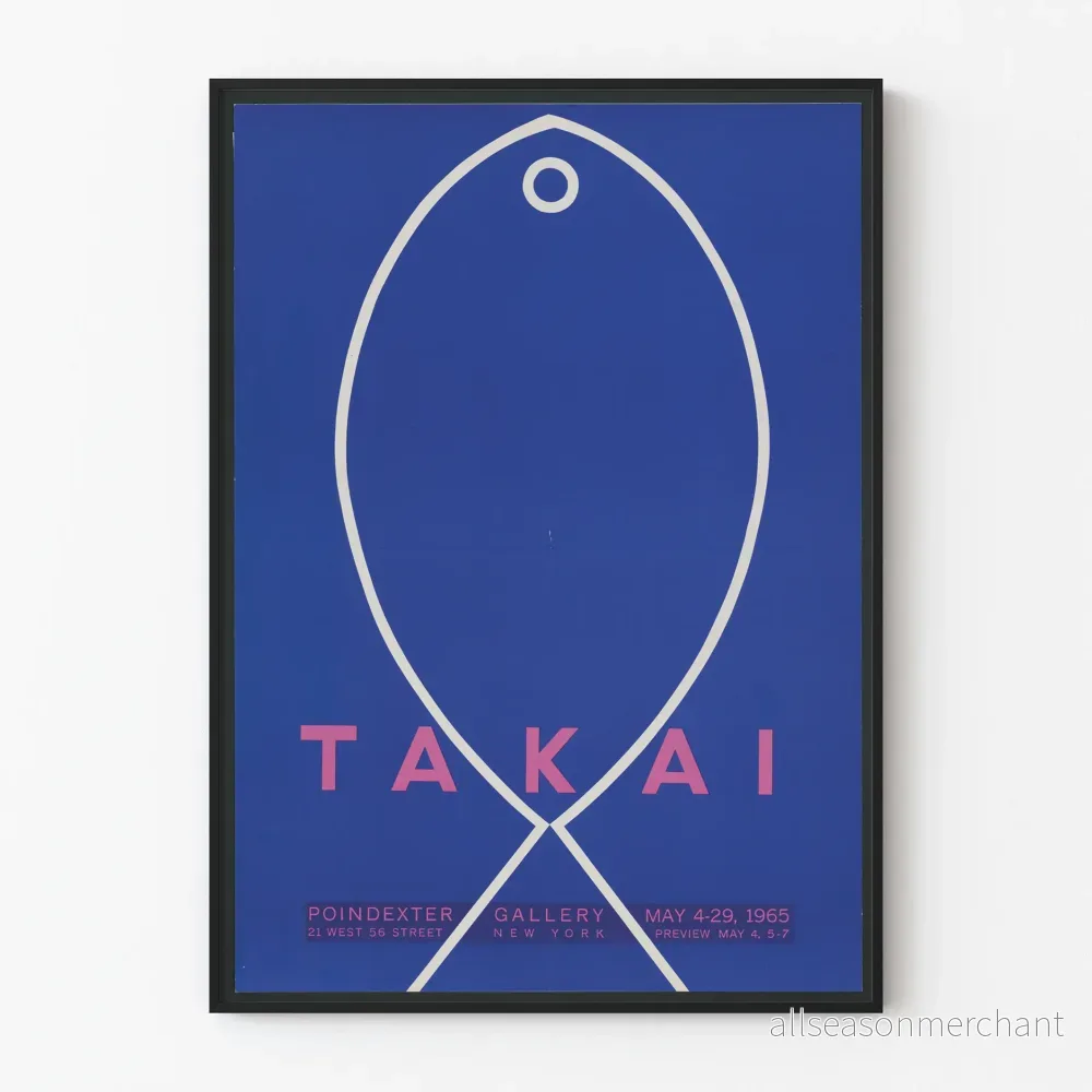 Grafisk blå väggposter TAKAI