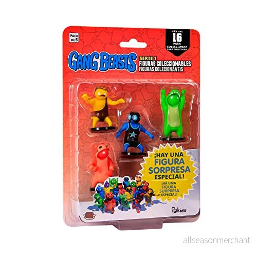Bizak Gang Beasts, 5 Siffror Pack i Blister Kostym Röd katt, Samlarfigur från Multiplayer Combat Game (64114020), 64114020 1 8432752041505