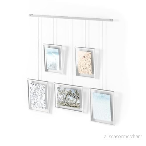Umbra Utställningsram, bildram, galleri, set, justerbar, väggcollage, fem foton (två 10 x 15 cm och tre 13 18 cm), set med 5, vit 28295343787