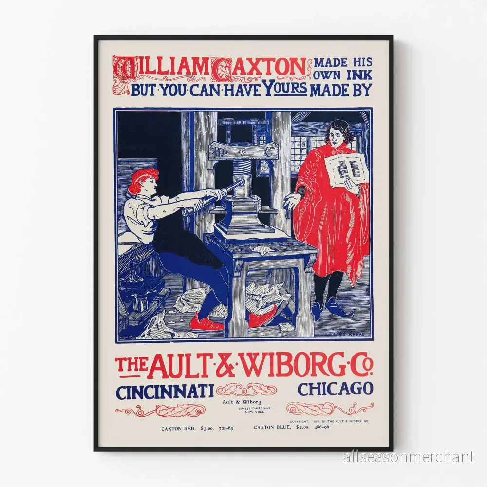 Vintage reklamposter Ault & Wiborg - Retro typografisk väggdekoration
