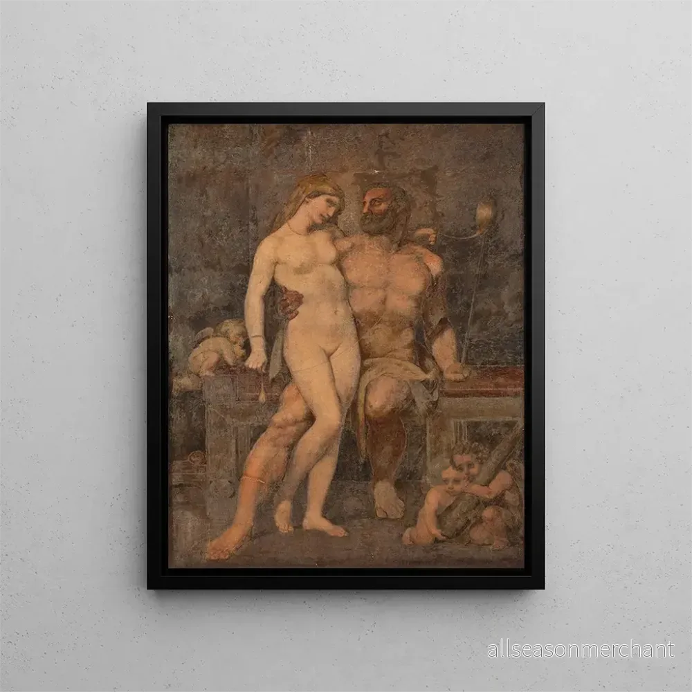 Målning Hercule och Omfale - Anton von Gegenbaur | Konsttryck