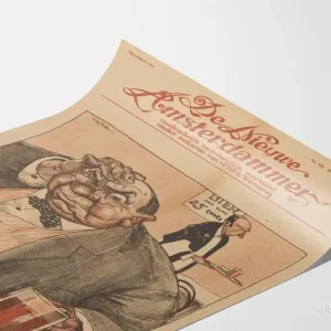 Vintageposter Oorlogs-Filosoof - Väggdekoration i historisk karikatyrstil - Bild 3