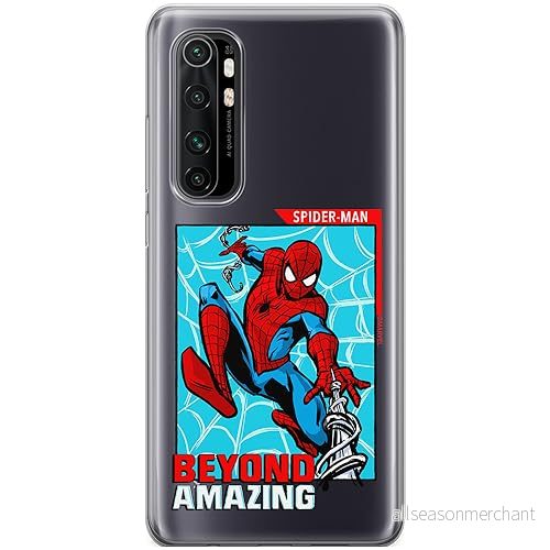 ERT GROUP mobiltelefonfodral för Xiaomi MI NOTE 10 Lite originalt och officiellt licensierat Marvel mönster Spider Man 041 optimalt anpassad till formen på mobiltelefonen, gedeeltelijk transparant 5905795016500