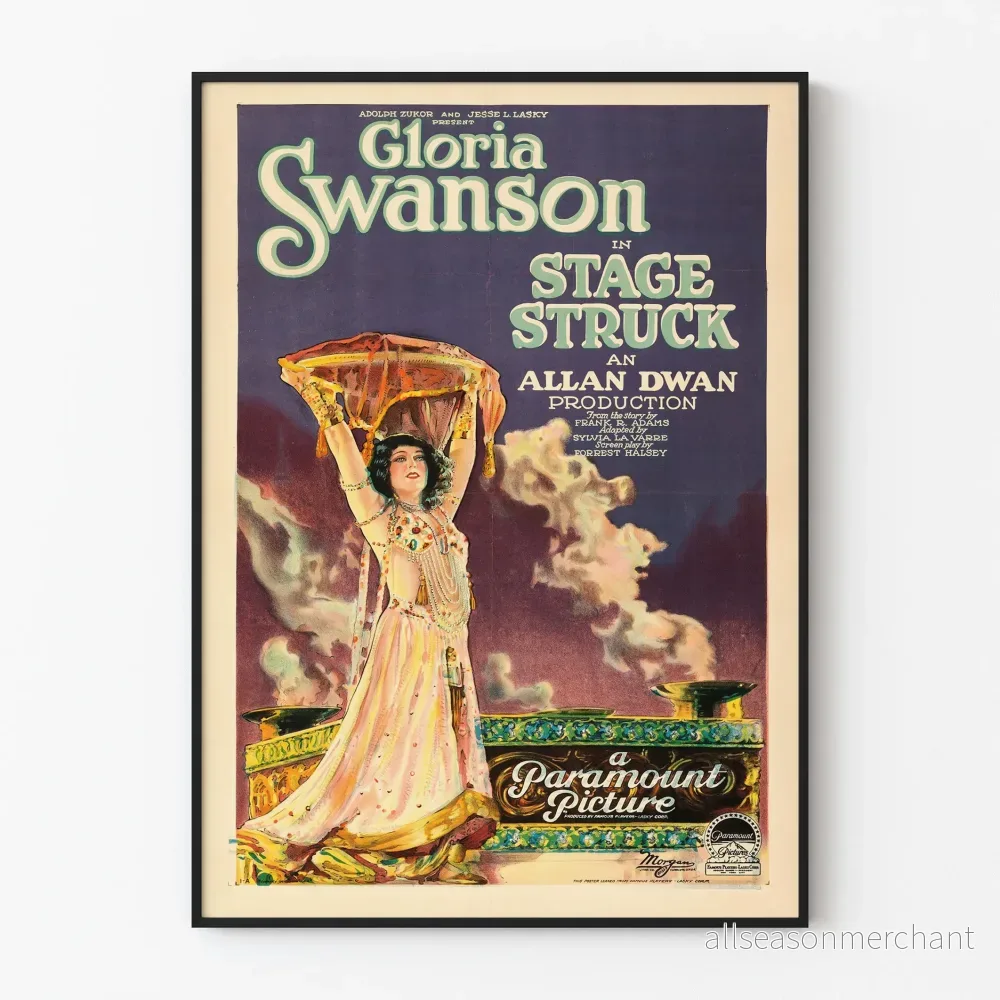 Vintage filmposter Stage Struck med Gloria Swanson