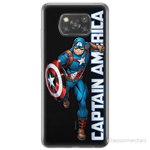 ERT GROUP mobiltelefonfodral för Xiaomi POCOPHONE X3 originalt och officiellt licensierat Marvel mönster Captain America 030 anpassad till formen på mobiltelefonen, fodral tillverkad av TPU plast 5904805324277