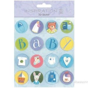 3D klistermärken baby, bestående av flera nivåer, högkvalitativa material, självhäftande, för att dekorera gratulationskort, scrapbooking och andra pysselarbete 4008525014287