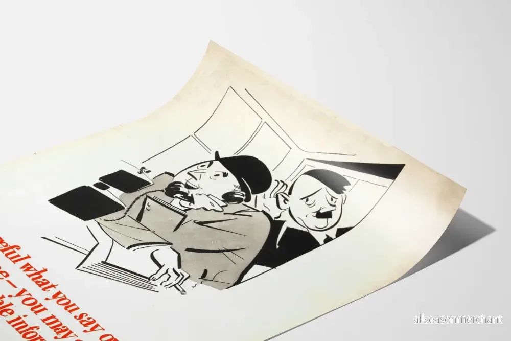 Vintage affisch för telefonförsiktighet - Bild 3