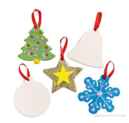 Baker Ross EF925 festliga keramikdekorationer, för jul, blandade 5051174052031