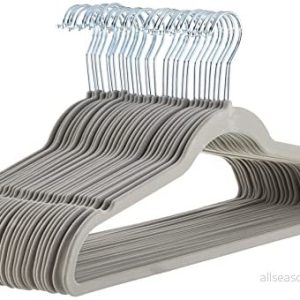 Amazon Basics smala och halkfria klädhängare för skjortor/kostym/kostym, 30 pack, grå 819154020235