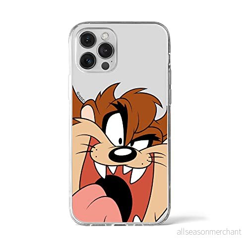 ERT GROUP mobiltelefonfodral för Apple Iphone 12 PRO MAX originalt och officiellt licensierat Looney Tunes mönster Tasmanian 001 Vit anpassad till formen på mobiltelefonen, gedeeltelijk transparant 5903932002881