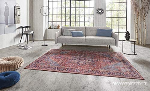 Nouristan Asmar matta vardagsrumsmatta orientalisk touch detaljerat mönster blommig kurvig platt tygmatta för matsal, vardagsrum, sovrum orientalisk, 160 x 230 cm 4260648234977