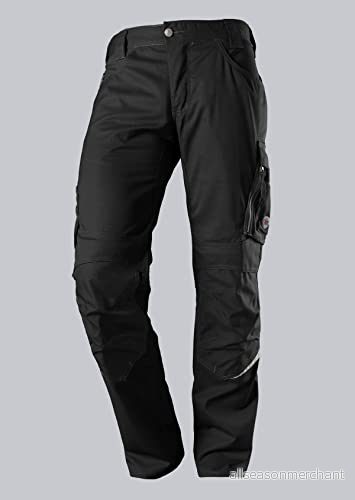 BP 1998-570-0032 arbetsbyxor med knävadderade fickor smal silhuett elastisk ryggrem 65% polyester, 35% bomull kort passform storlek: 54 l färg: svart 4055301616791