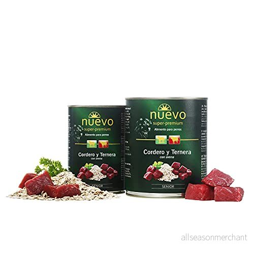 NUEVO SENIOR Hundburk: Lamm och nötkött med havre, 400 g, hund 4250231595110