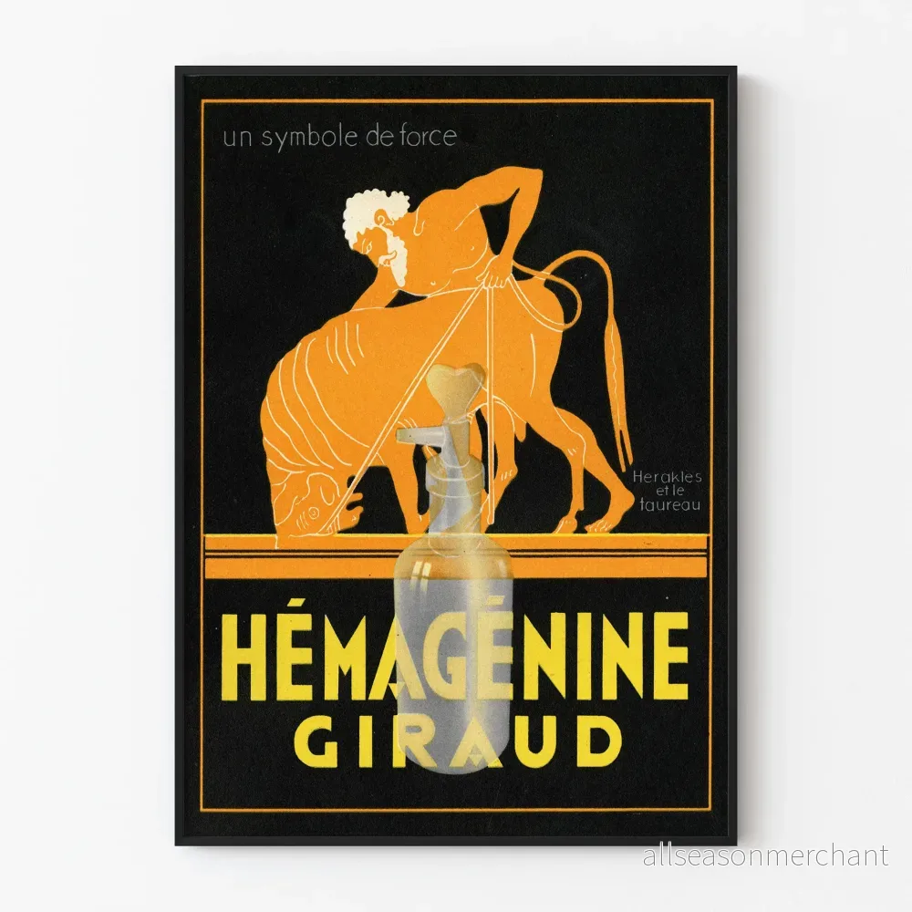 Vintageposter Hémagénine Giraud väggdekoration