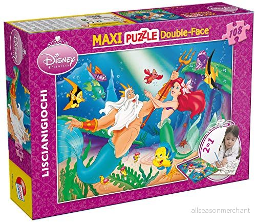 Disney Princess 2 In 1 Pussel och färg på baksidan, Little Mermaid 31788 8008324031788