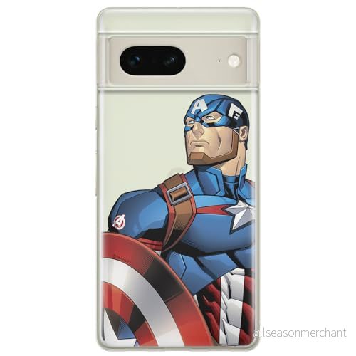 ERT GROUP mobiltelefonfodral för Google PIXEL 7 originalt och officiellt licensierat Marvel mönster Captain America 011 optimalt anpassad till formen på mobiltelefonen, gedeeltelijk transparant 5905795157715