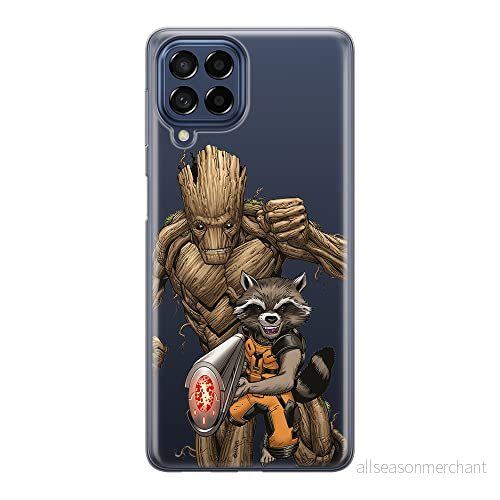 ERT GROUP mobiltelefonfodral för Samsung M53 5G originalt och officiellt licensierat Marvel mönster Guardians of the Galaxy 002 anpassad till formen på mobiltelefonen, gedeeltelijk transparant 5905511396633