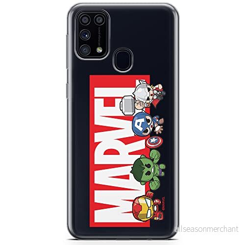 ERT GROUP mobiltelefonfodral för Samsung M31 originalt och officiellt licensierat Marvel mönster 010 optimalt anpassad till formen på mobiltelefonen, gedeeltelijk transparant 5904805182143