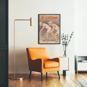 Vintageaffisch med två idrottare vid startlinjen - Bild 2