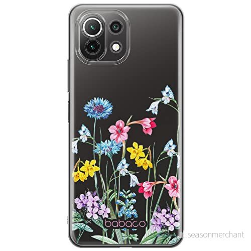 ERT GROUP mobiltelefonfodral för Xiaomi 11 LITE 4G/5G originalt och officiellt licensierat Babaco mönster Flowers 040, gedeeltelijk transparant 5905131311245