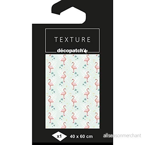 décopatch TD783C 1 ark 40 x 60 cm dekorpapper motiv textur, flamingo guld 3609510257835