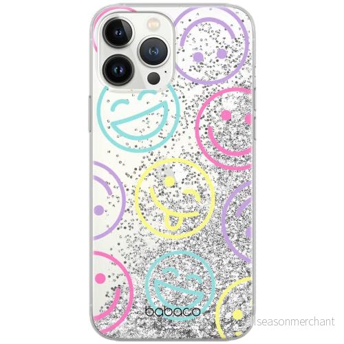 ERT GROUP mobiltelefonfodral för Apple Iphone 13 PRO originalt och officiellt licensierat Babaco mönster Positive vibes 002 Vit anpassad till formen på mobiltelefonen, med glitter overflow effekt 5904805762376