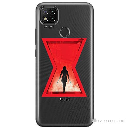 ERT GROUP mobiltelefonfodral för Xiaomi REDMI 9C originalt och officiellt licensierat Marvel mönster Black Widow 009 optimalt anpassad till formen på mobiltelefonen, gedeeltelijk transparant 5903040277348