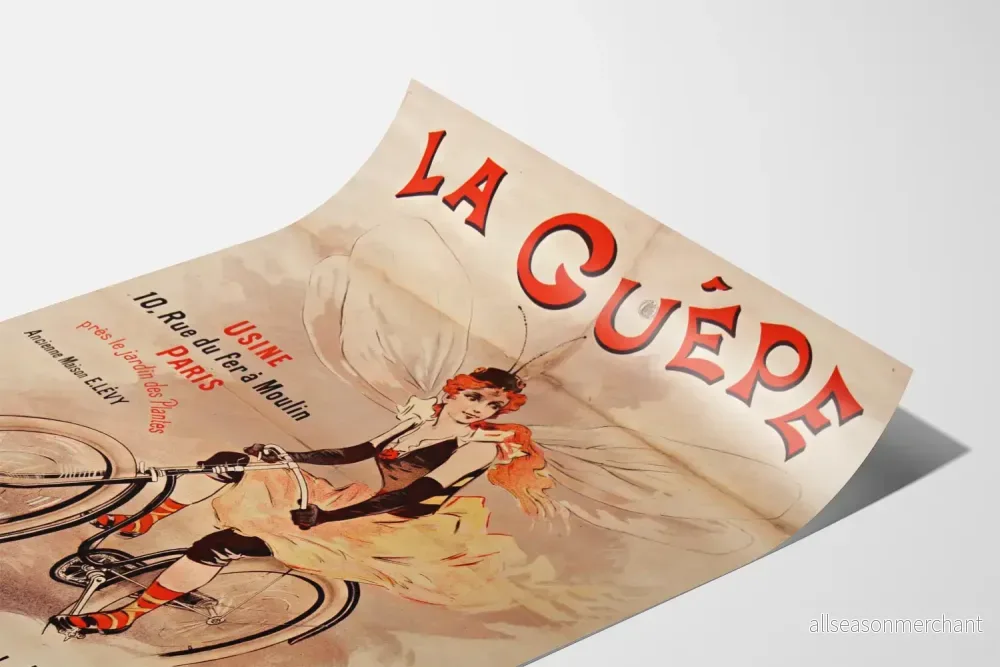 Vintageposter La Guêpe - Väggdekoration med gammal cykel - Bild 3