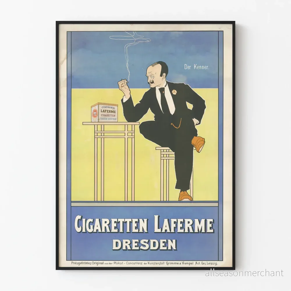 Vintageaffisch Cigarettes Laferme Dresde - Retro Väggdekoration