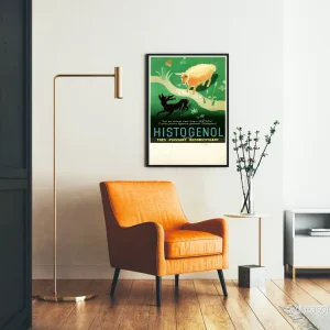Vintageposter Histogenol - Illustrerad väggdekoration med lamm och varg - Bild 2