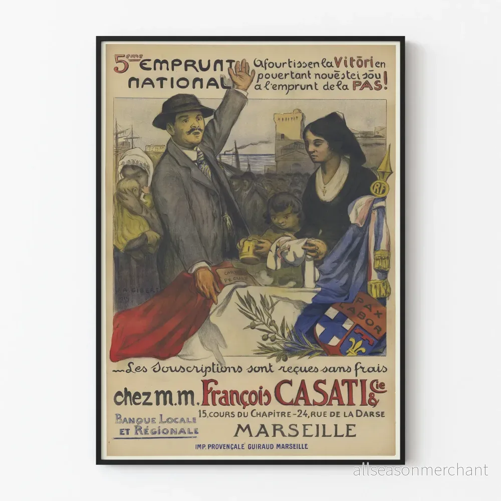 Vintageposter för 5:e Nationella Lånet - Historisk väggdekoration
