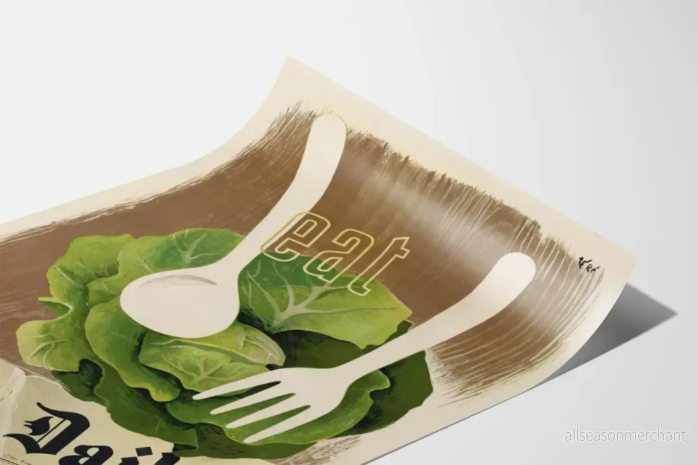 Vintageposter Eat Greens för hälsosam väggdekoration - Bild 3