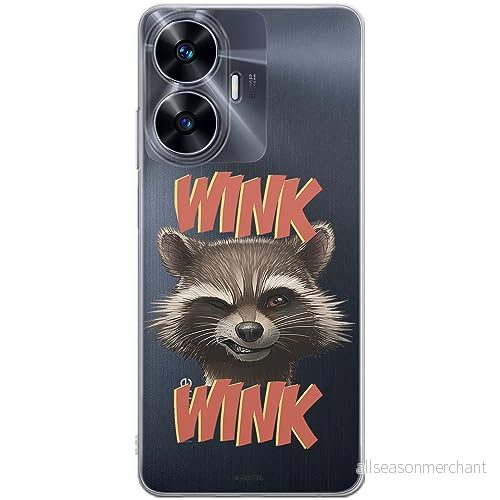ERT GROUP mobiltelefonfodral för Realme C55 originalt och officiellt licensierat Marvel mönster Rocket 003 optimalt anpassad till formen på mobiltelefonen, gedeeltelijk transparant 5905511857981