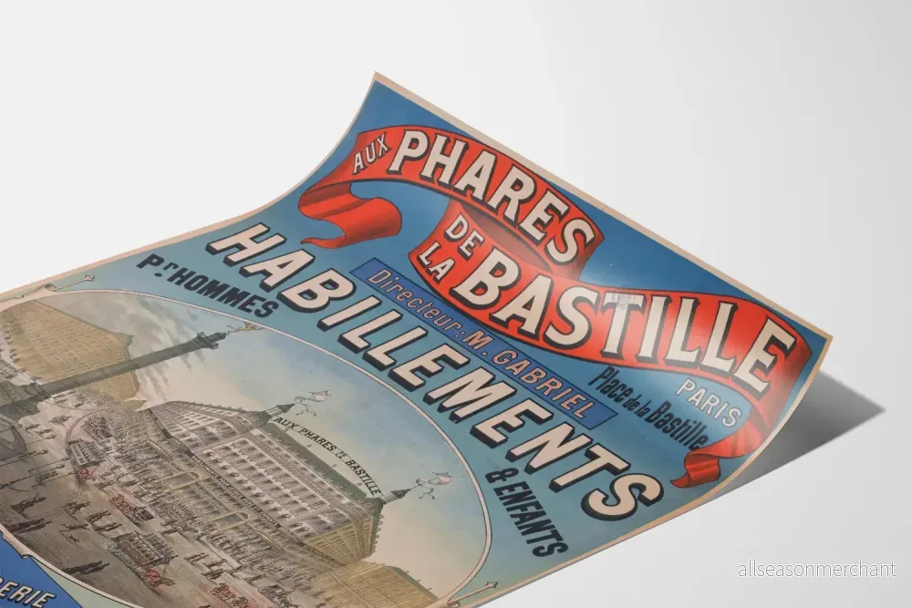 Vintageposter "Aux Phares de la Bastille" – Väggdekoration i Parisstil - Bild 3