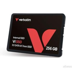 Verbatim Vi550 S3 SSD, intern SSD enhet med 256 GB datalagring, solid state 2,5 tums SATA III gränssnitt och 3D NAND teknik, svart 23942493518 Verbatim Vi550 S3 SSD, intern SSD enhet med 256 GB datalagring, solid state 2,5 tums SATA III gränssnitt och 3D NAND teknik, svart 23942493518